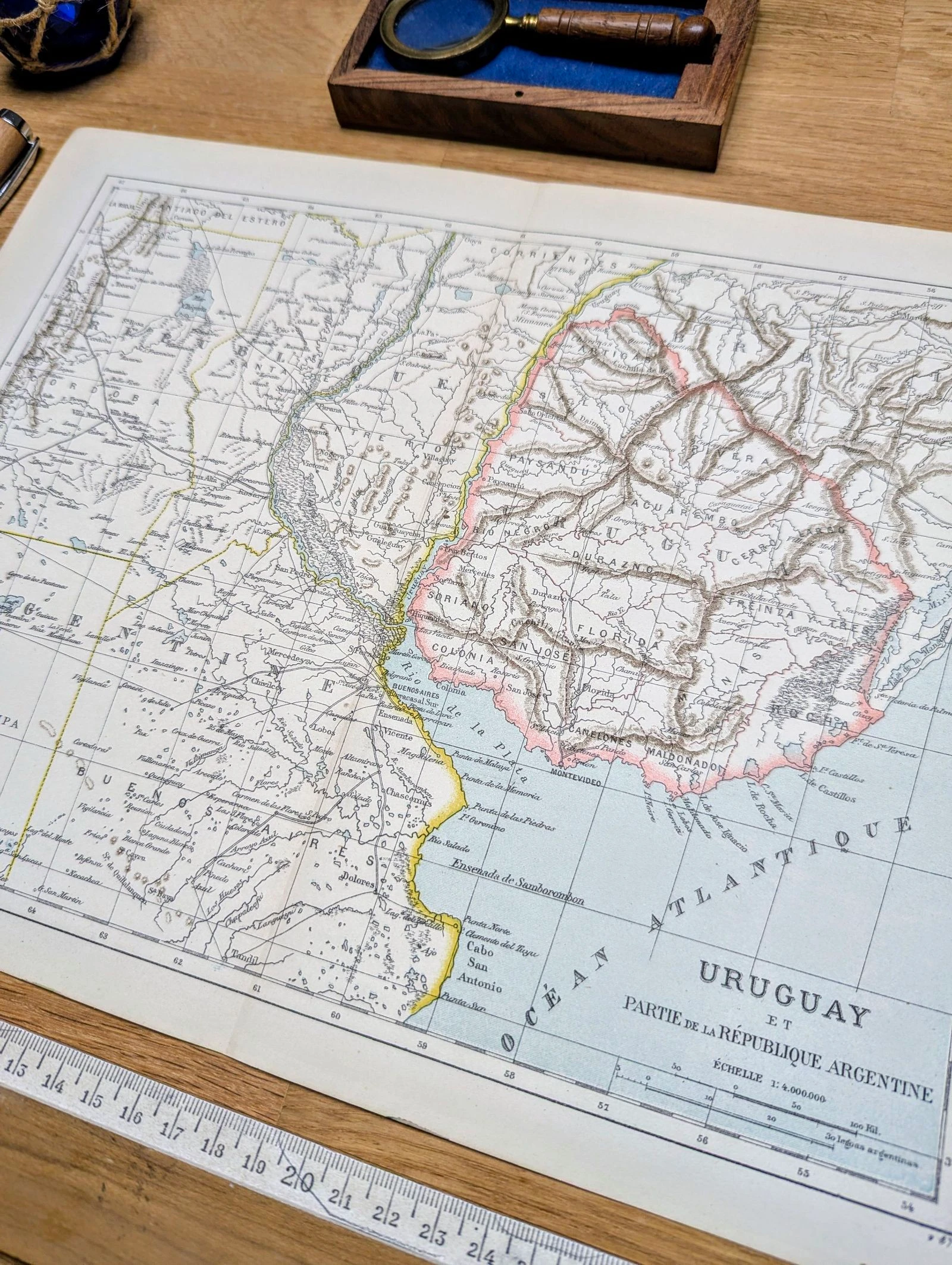 Uruguay, carte d'époque, 1887, Authentique.